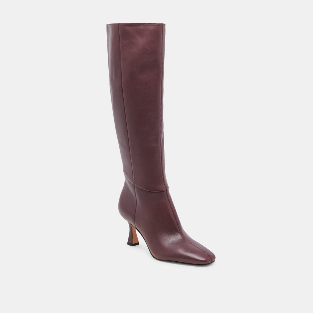 Dolce Vita Gyra Leather Women Boots Burgundy | US-412037PDX