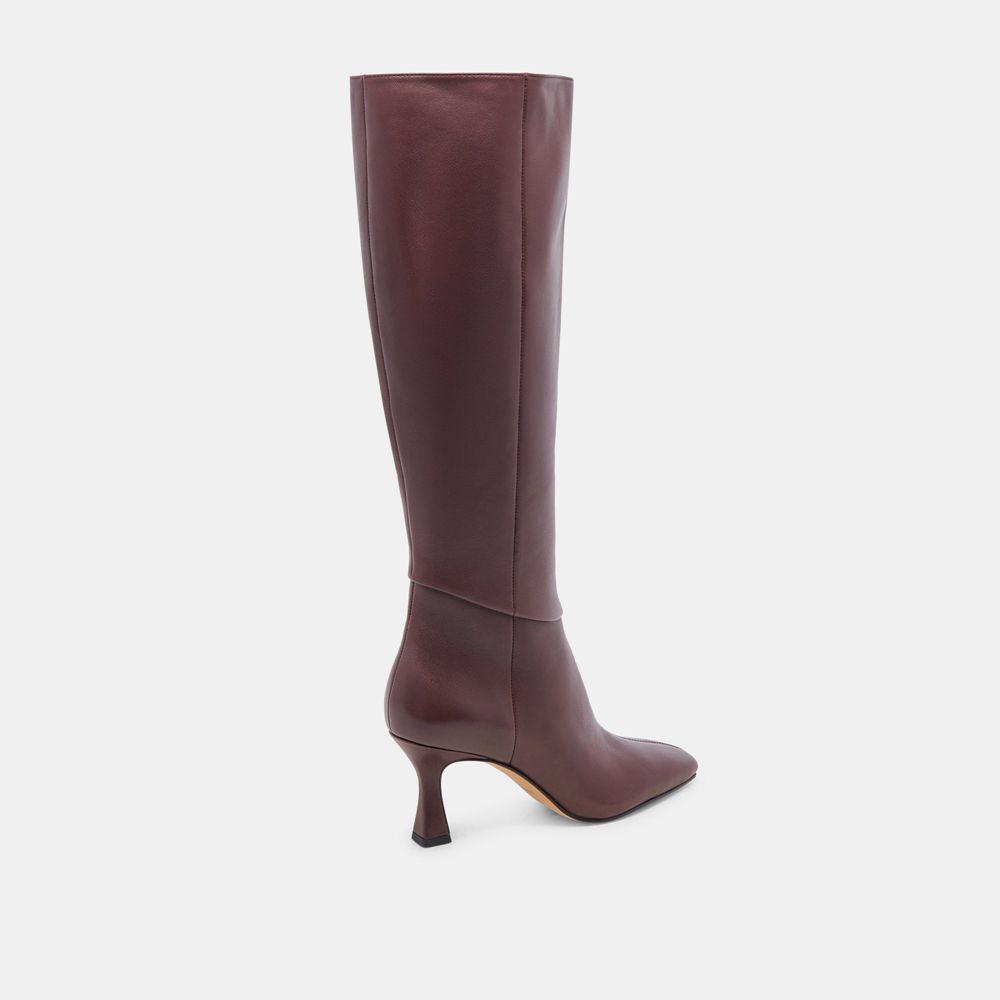 Dolce Vita Gyra Leather Women Boots Burgundy | US-412037PDX