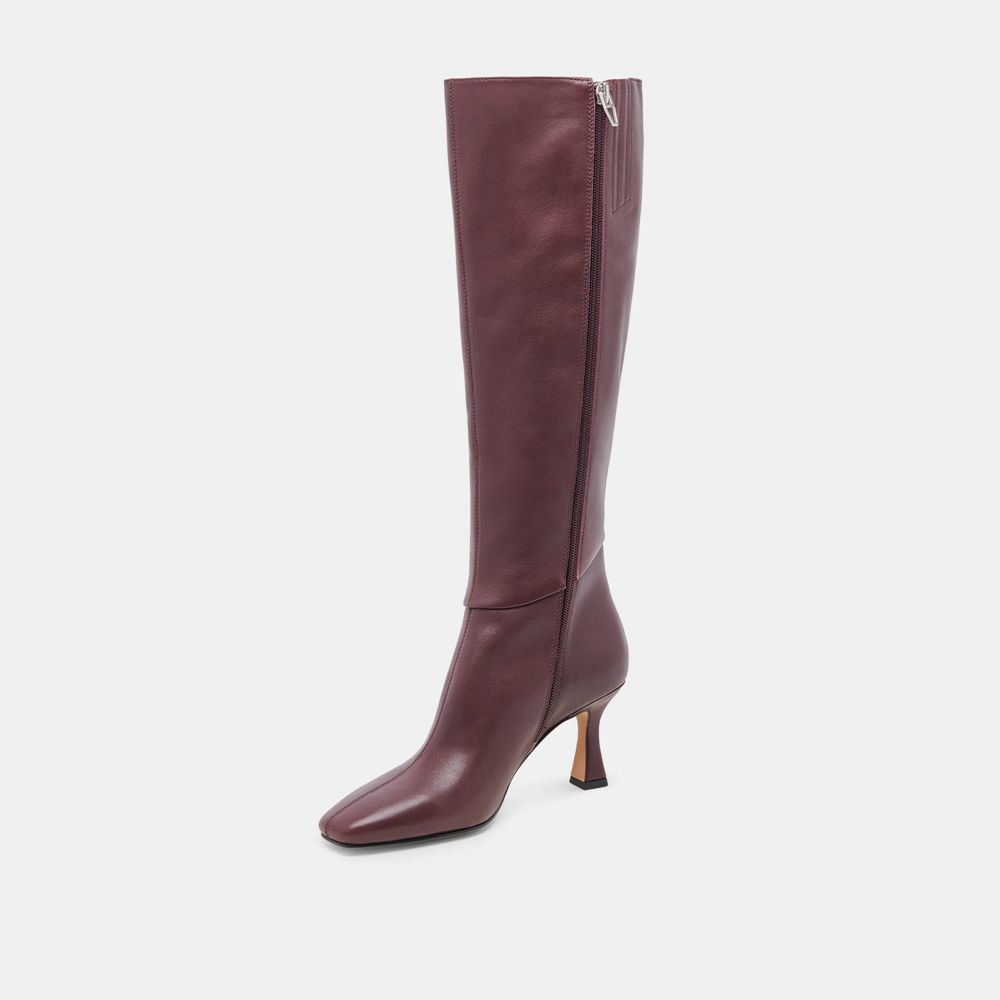 Dolce Vita Gyra Leather Women Boots Burgundy | US-412037PDX