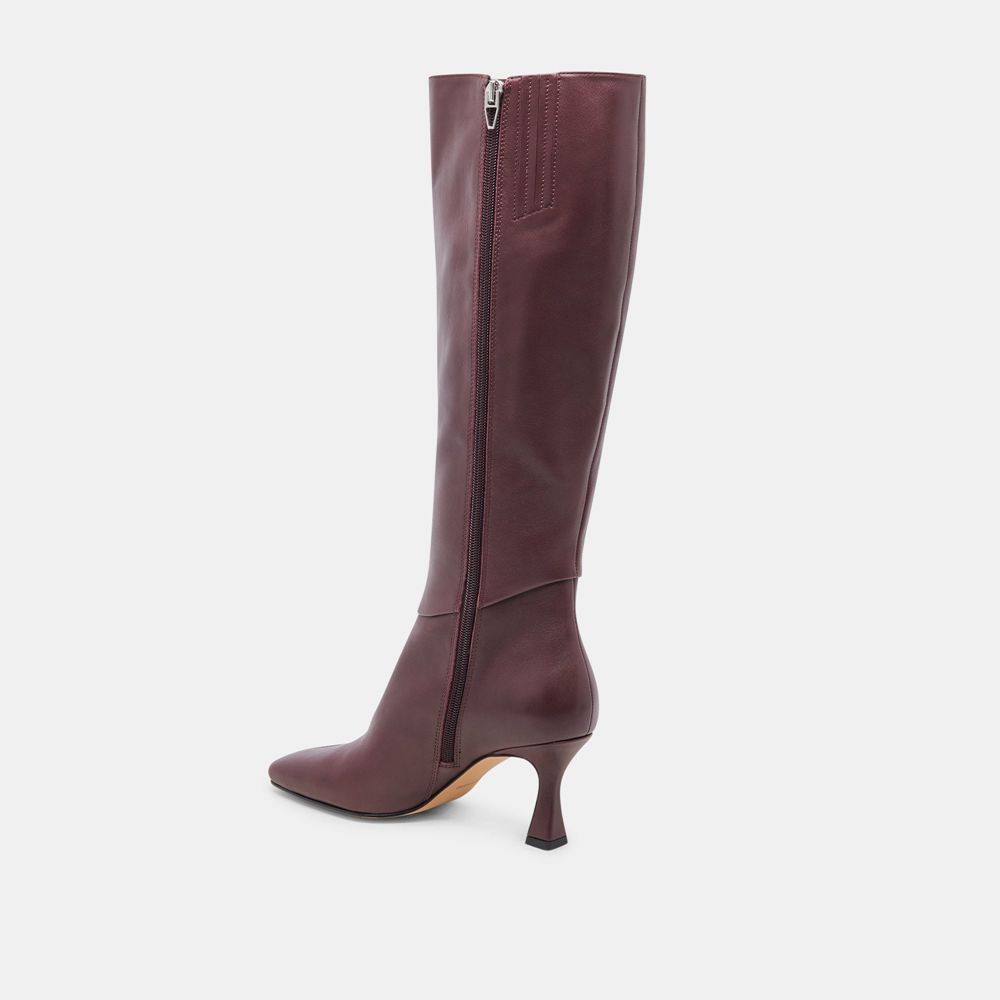 Dolce Vita Gyra Leather Women Boots Burgundy | US-412037PDX