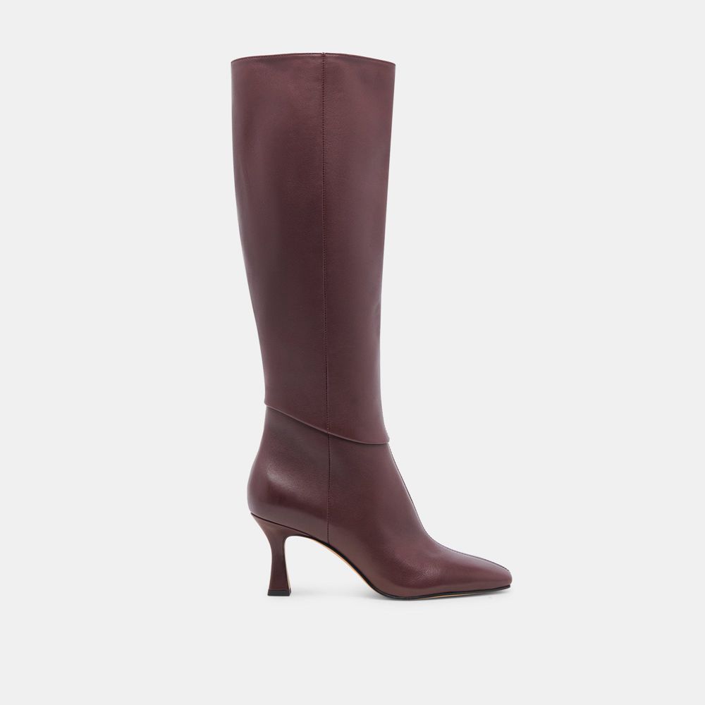 Dolce Vita Gyra Leather Women Boots Burgundy | US-412037PDX