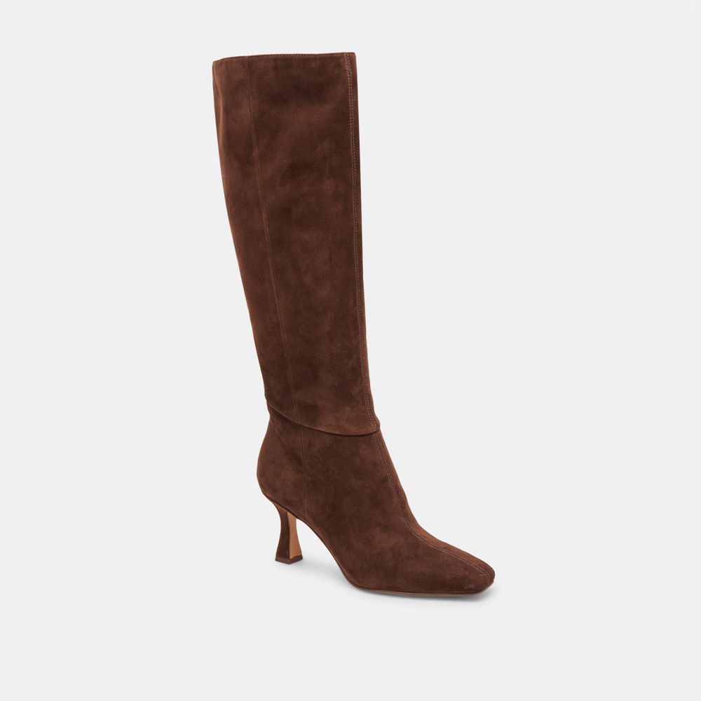 Dolce Vita Gyra Suede Women Boots Dark Brown | US-169028ILJ