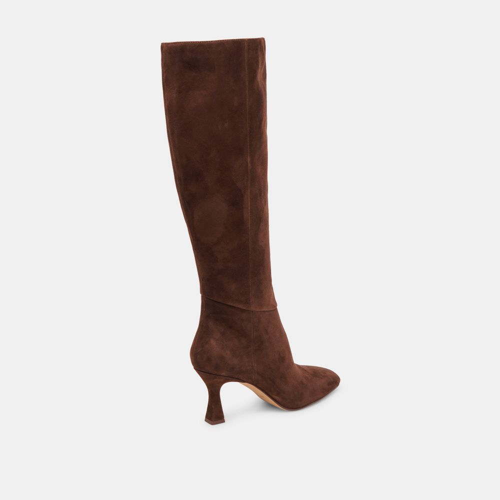 Dolce Vita Gyra Suede Women Boots Dark Brown | US-169028ILJ