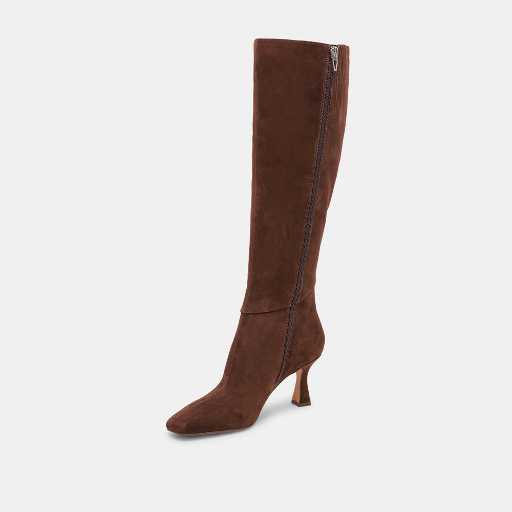 Dolce Vita Gyra Suede Women Boots Dark Brown | US-169028ILJ