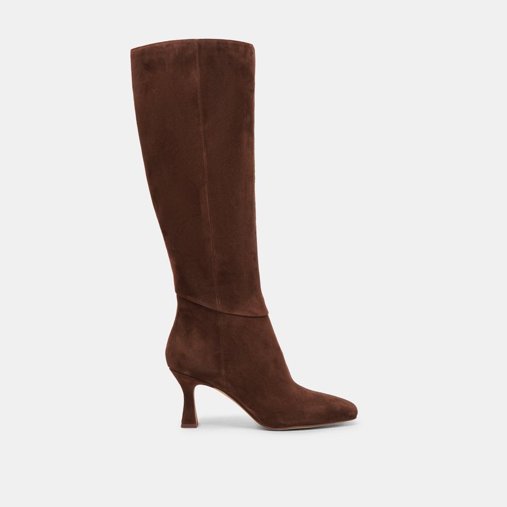 Dolce Vita Gyra Suede Women Boots Dark Brown | US-169028ILJ