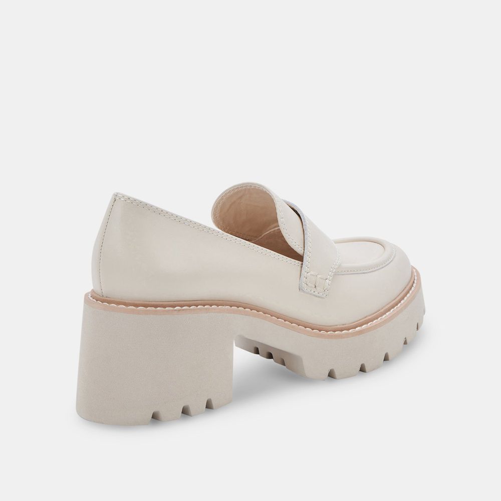 Dolce Vita Halona Leather Women Loafers Cream | US-860271MWP