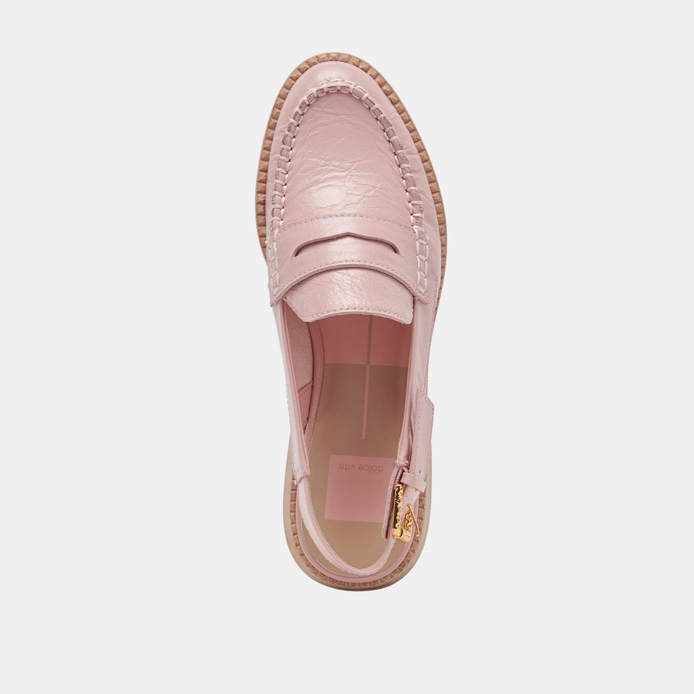 Dolce Vita Hardi Crinkle Patent Women Loafers Pink | US-796803TMA