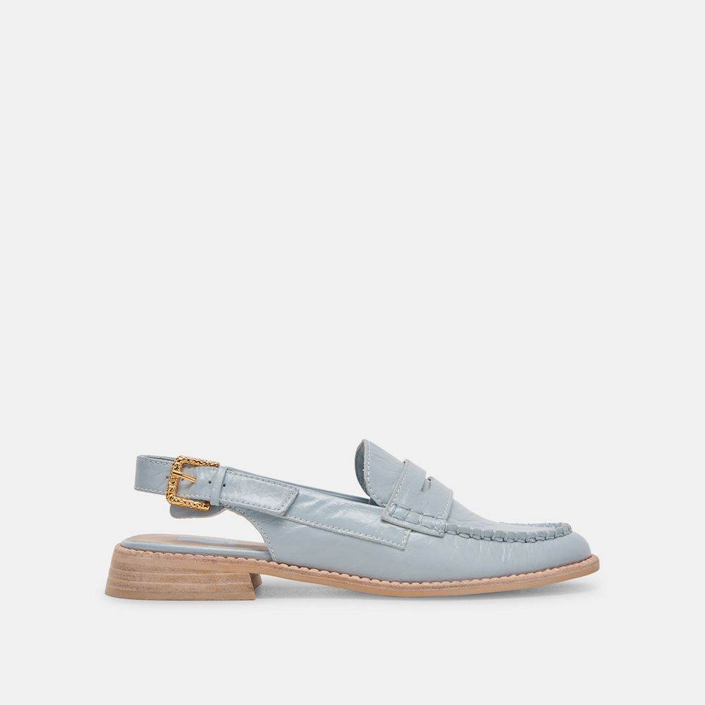 Dolce Vita Hardi Crinkle Patent Women Loafers Light Blue | US-745831WXA