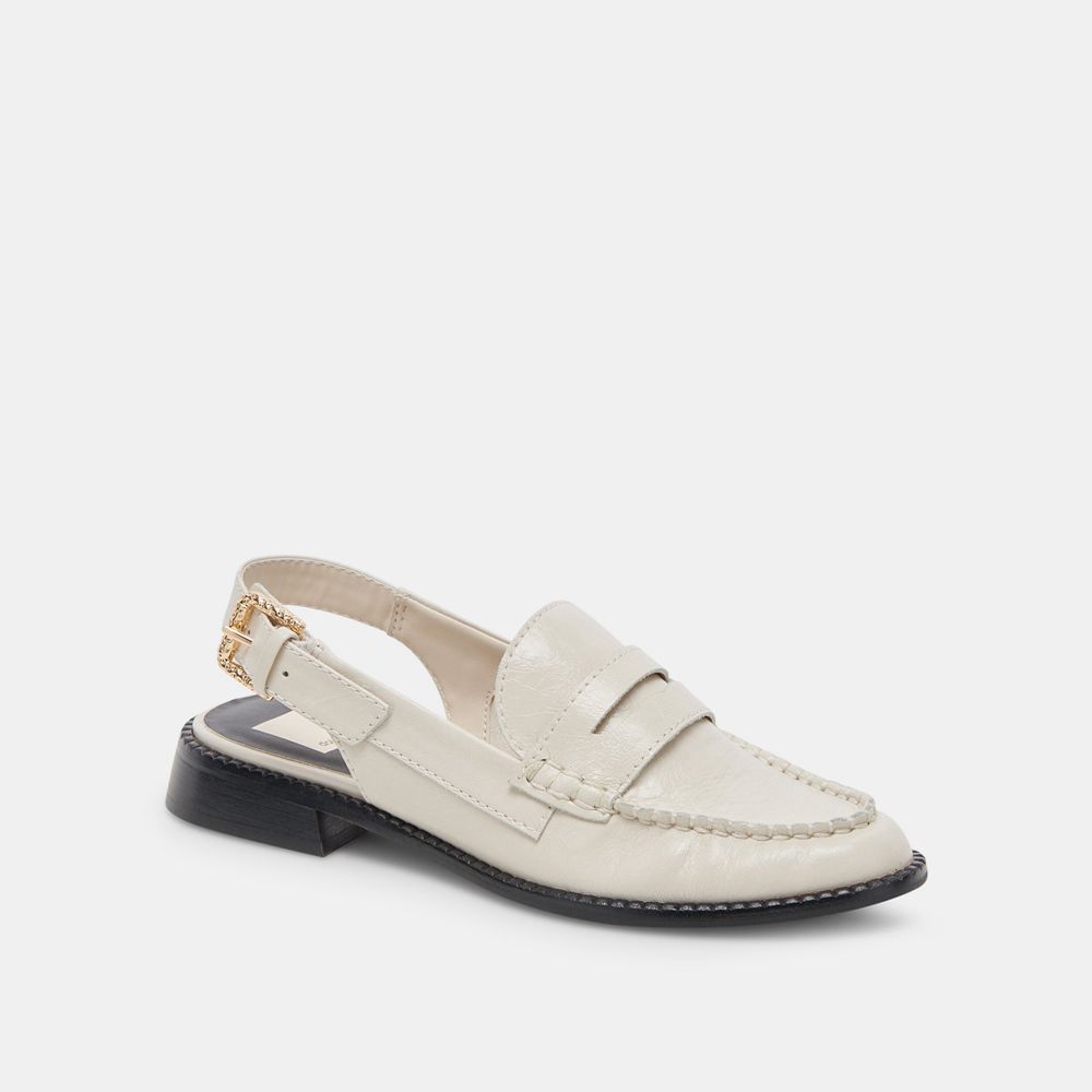 Dolce Vita Hardi Crinkle Patent Women Loafers Cream | US-173509YRB