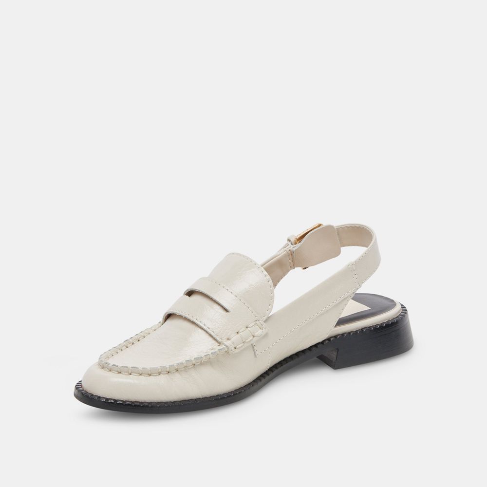 Dolce Vita Hardi Crinkle Patent Women Loafers Cream | US-173509YRB