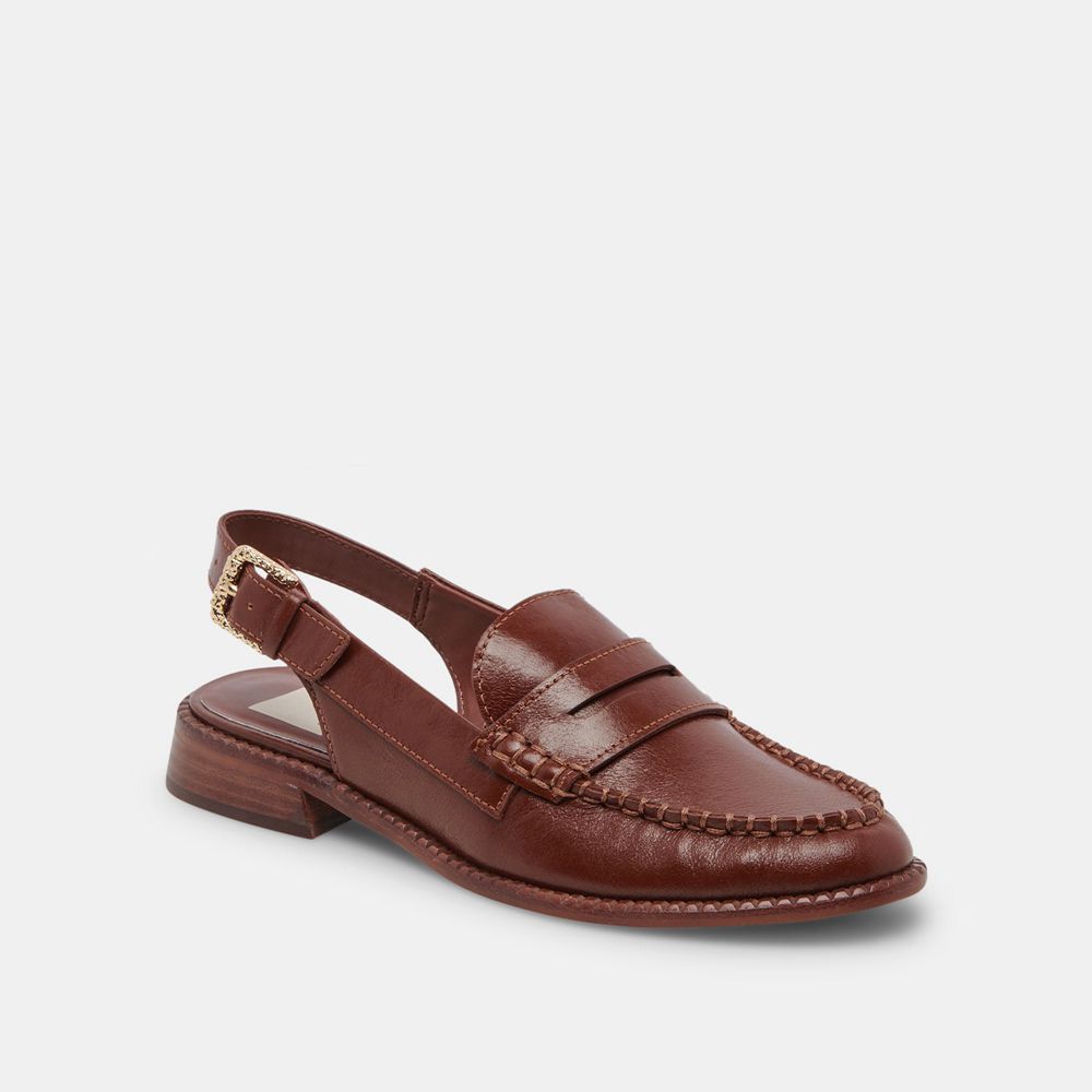 Dolce Vita Hardi Crinkle Patent Women Loafers Brown | US-698507SWV