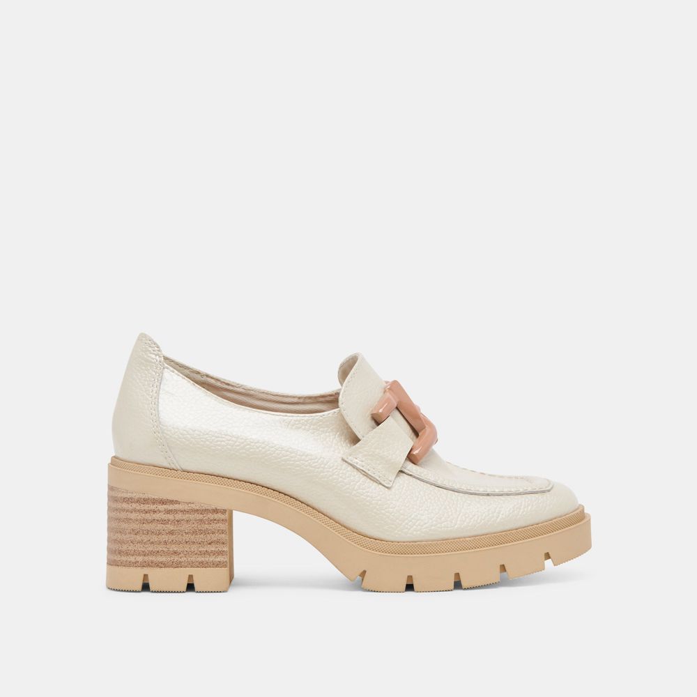 Dolce Vita Harold Leather Women Heels Cream | US-794016MPY