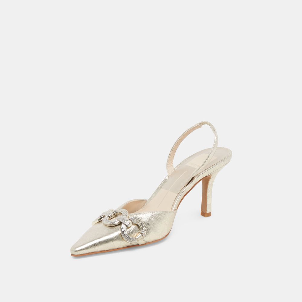 Dolce Vita Haylee Leather Women Heels Platinum | US-876154HPJ