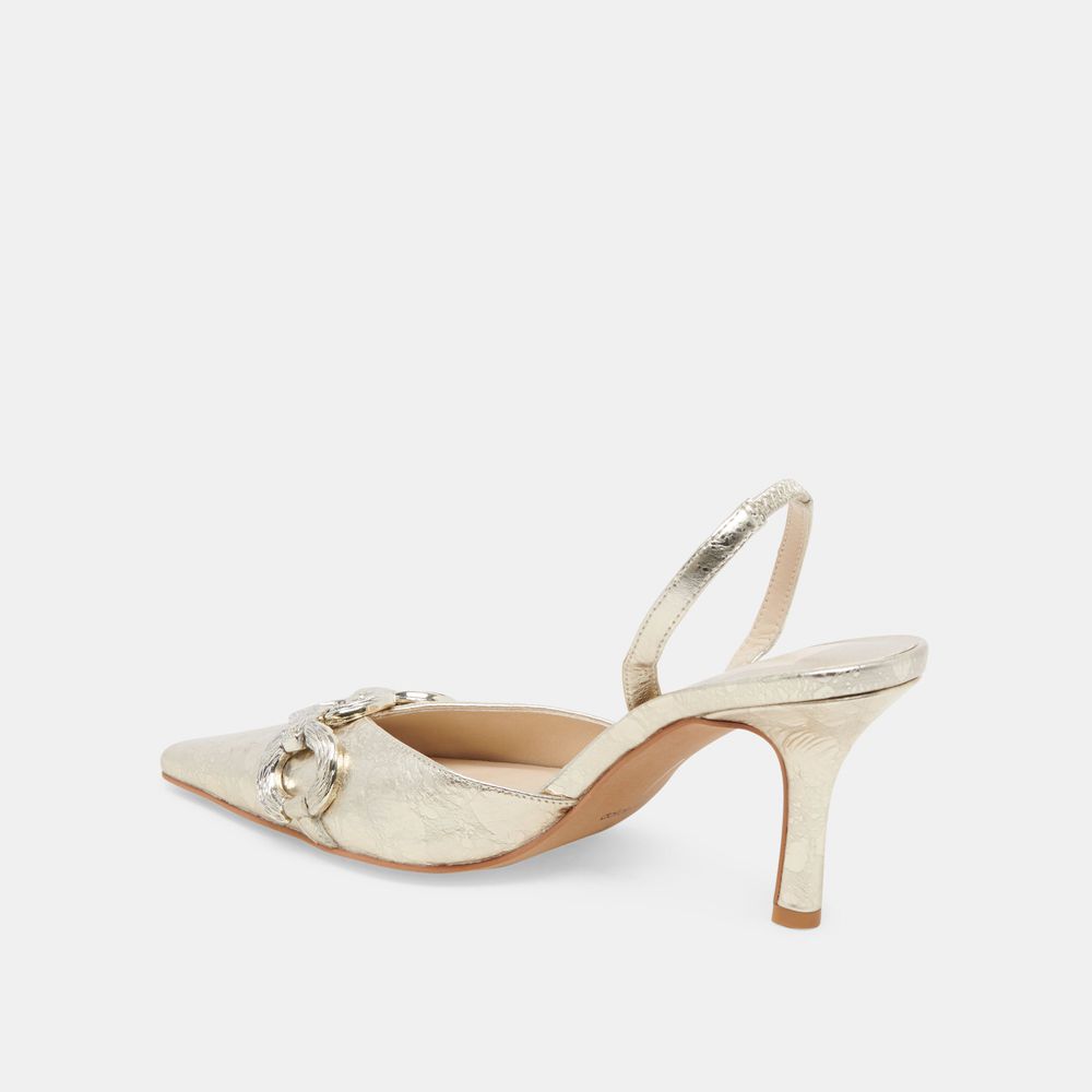 Dolce Vita Haylee Leather Women Heels Platinum | US-876154HPJ