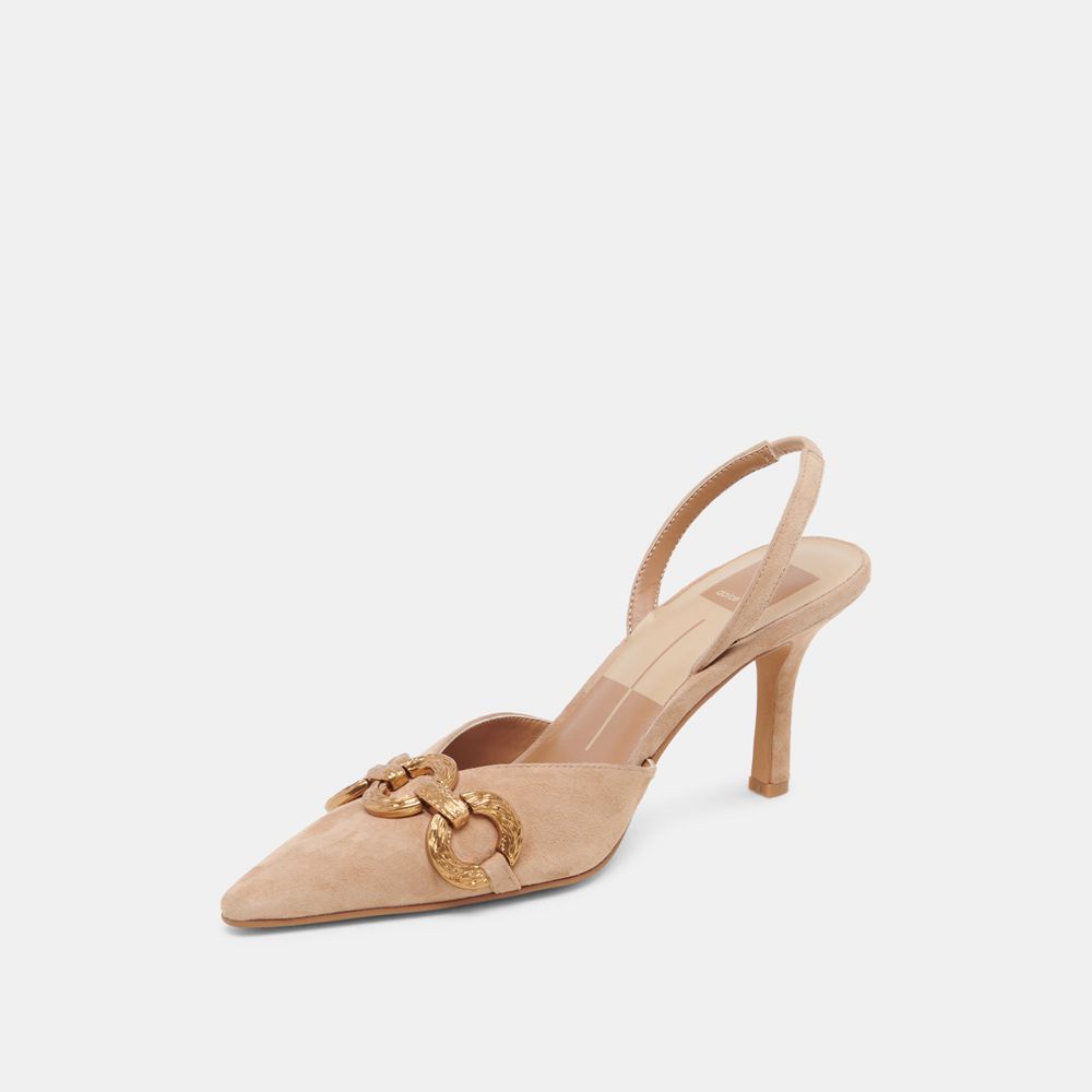 Dolce Vita Haylee Suede Women Heels Brown | US-807915LXU