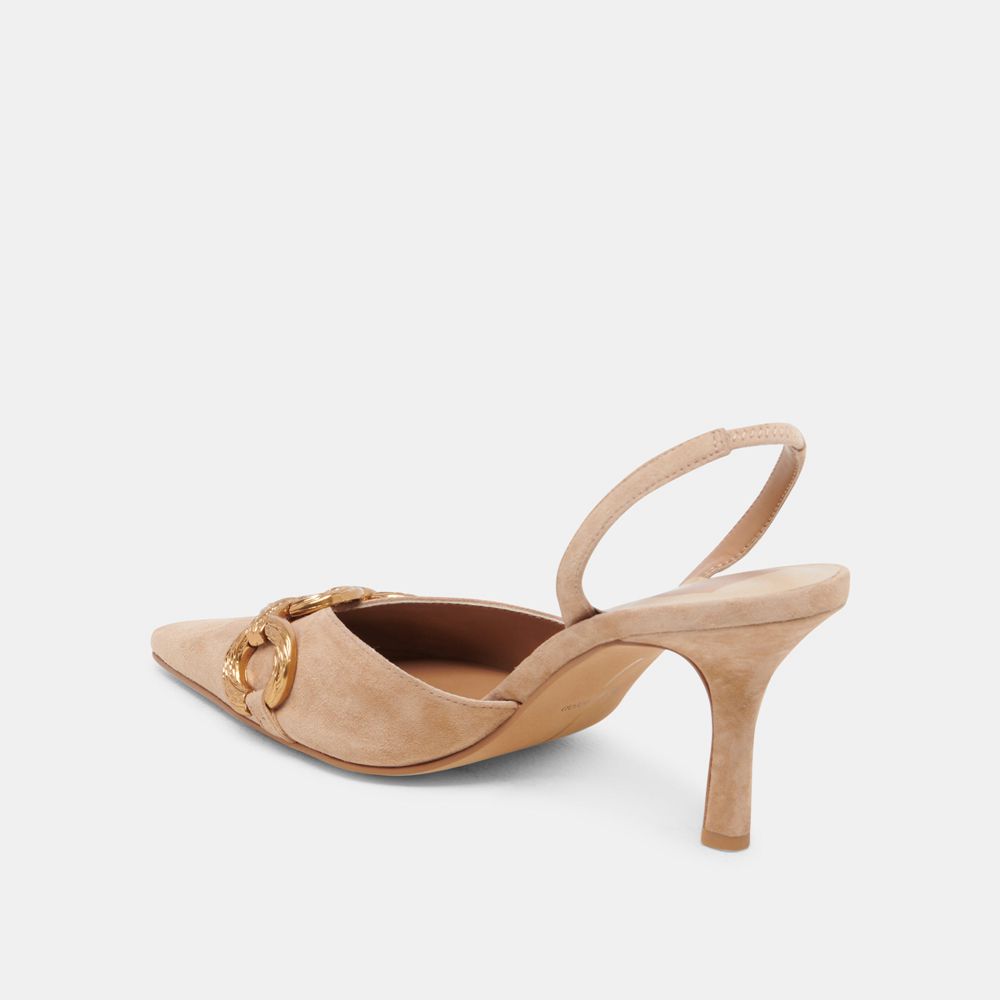 Dolce Vita Haylee Suede Women Heels Brown | US-807915LXU