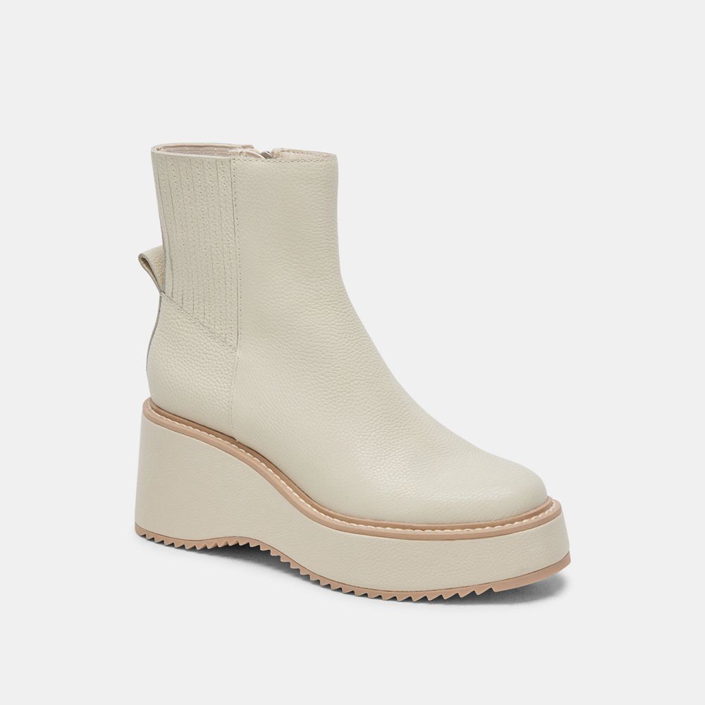 Dolce Vita Hilde Leather Women Boots Cream | US-087435PVH