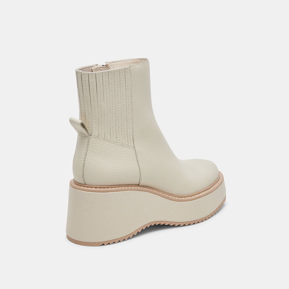 Dolce Vita Hilde Leather Women Boots Cream | US-087435PVH