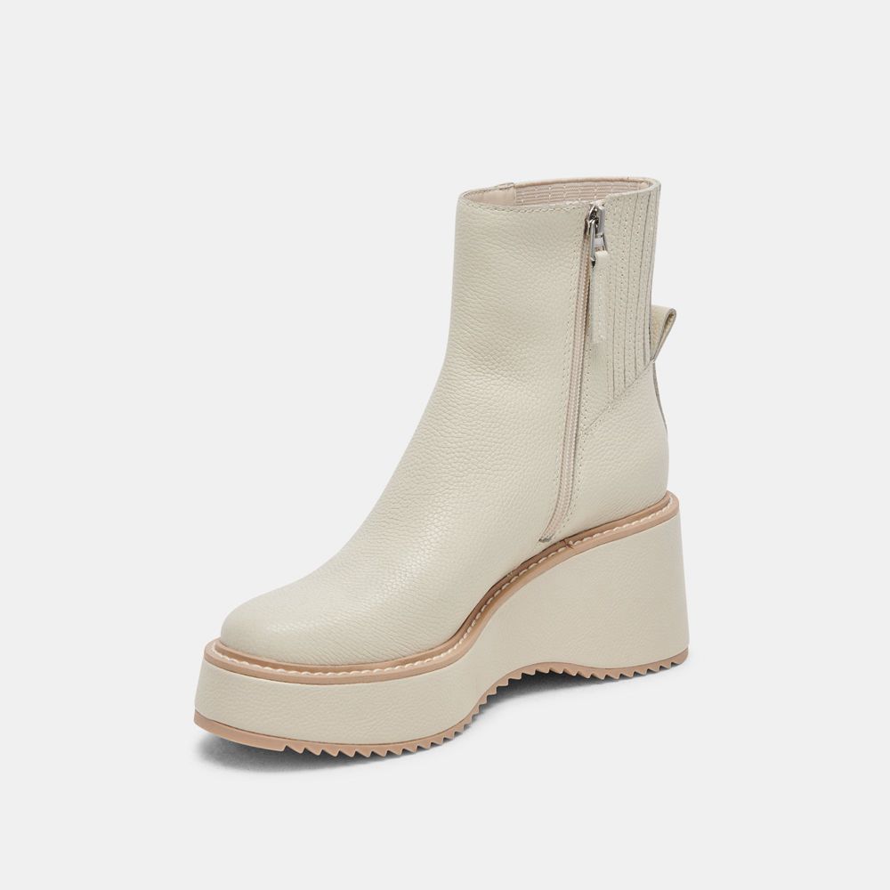 Dolce Vita Hilde Leather Women Boots Cream | US-087435PVH