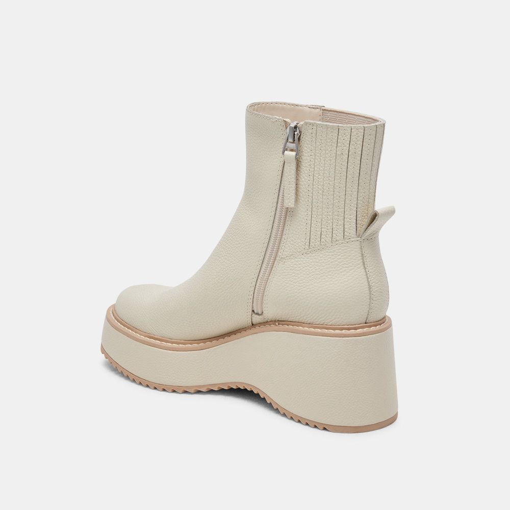 Dolce Vita Hilde Leather Women Boots Cream | US-087435PVH