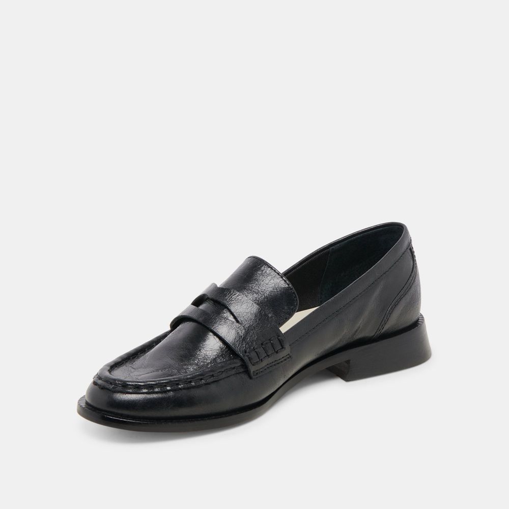 Dolce Vita Hilly Leather Women Loafers Black | US-498167HEC