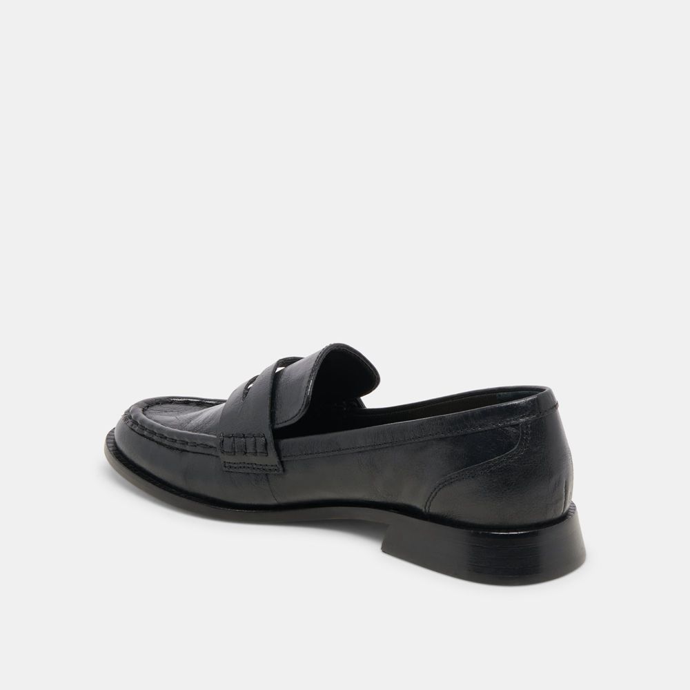 Dolce Vita Hilly Leather Women Loafers Black | US-498167HEC