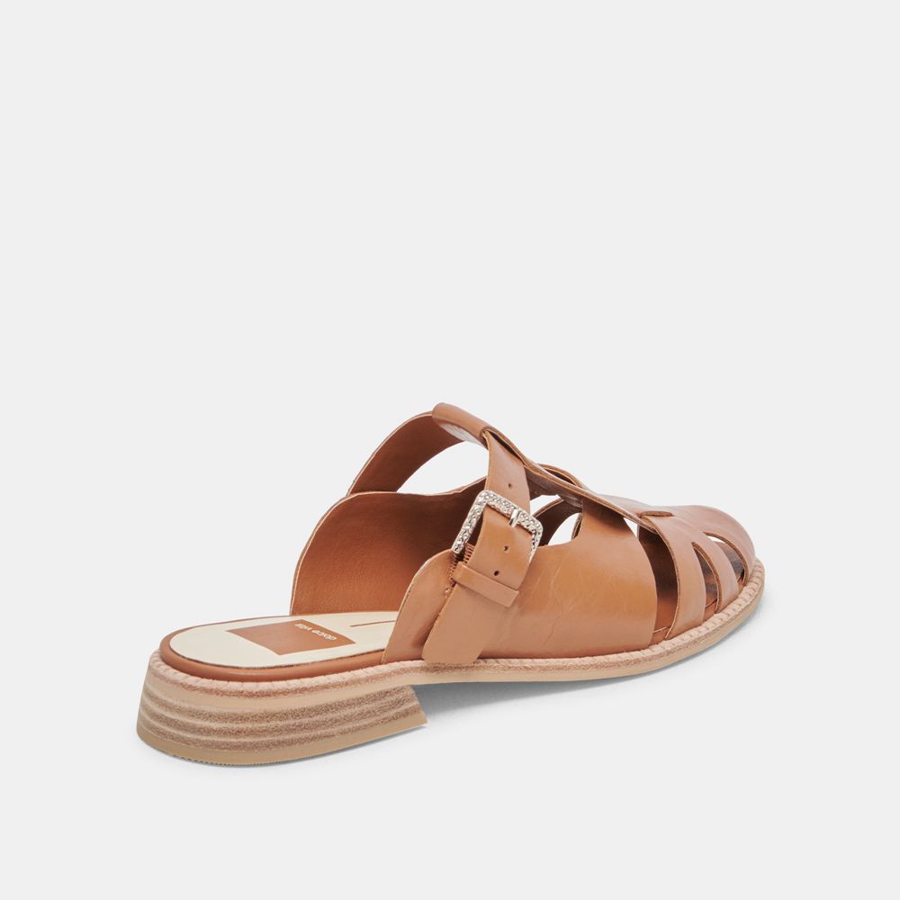 Dolce Vita Hippie Crinkle Patent Women Flats Brown | US-364851GHA