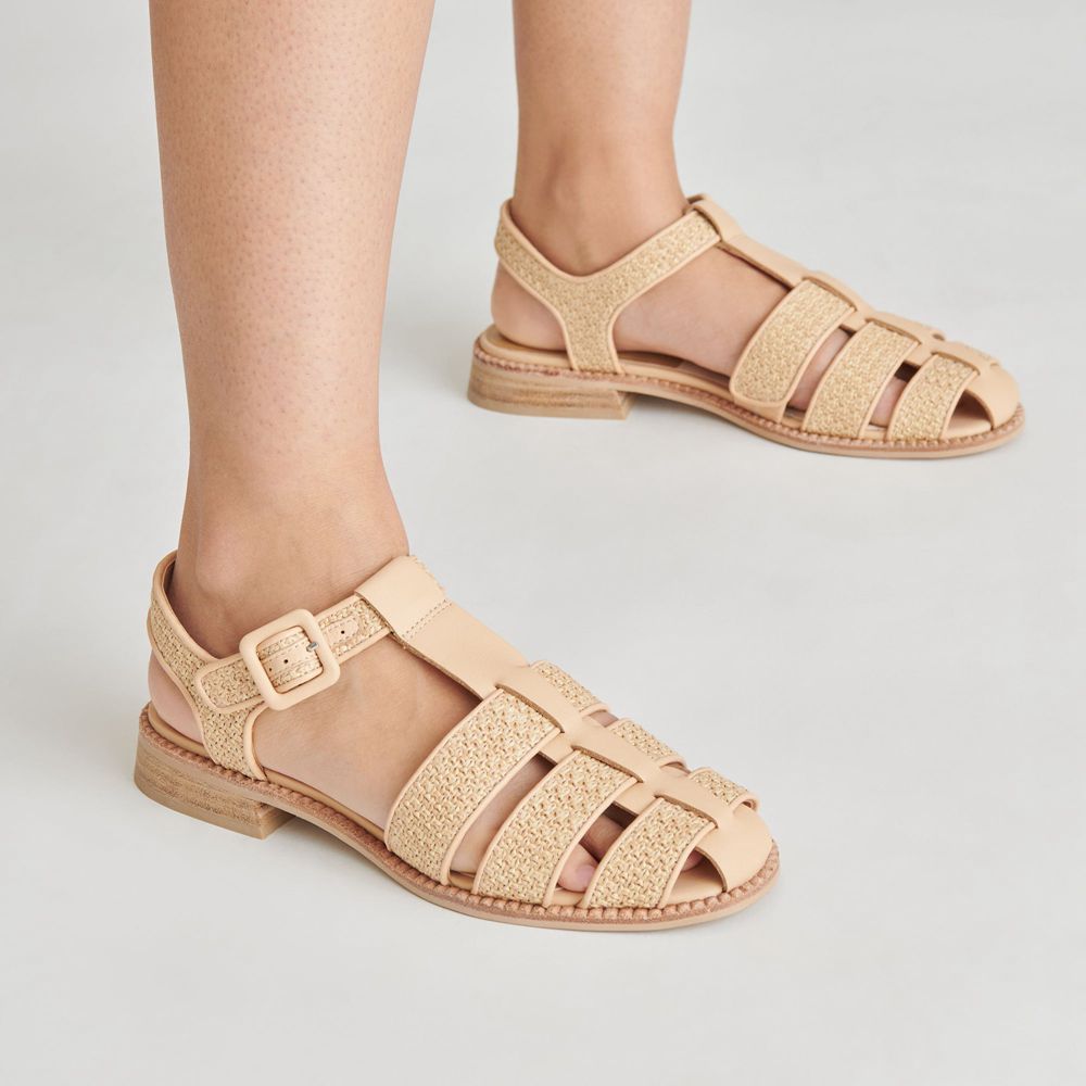 Dolce Vita Holis Raffia Women Sandals Light Brown | US-972301IMX