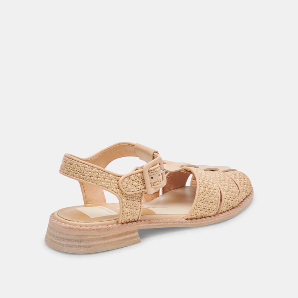 Dolce Vita Holis Raffia Women Sandals Light Brown | US-972301IMX