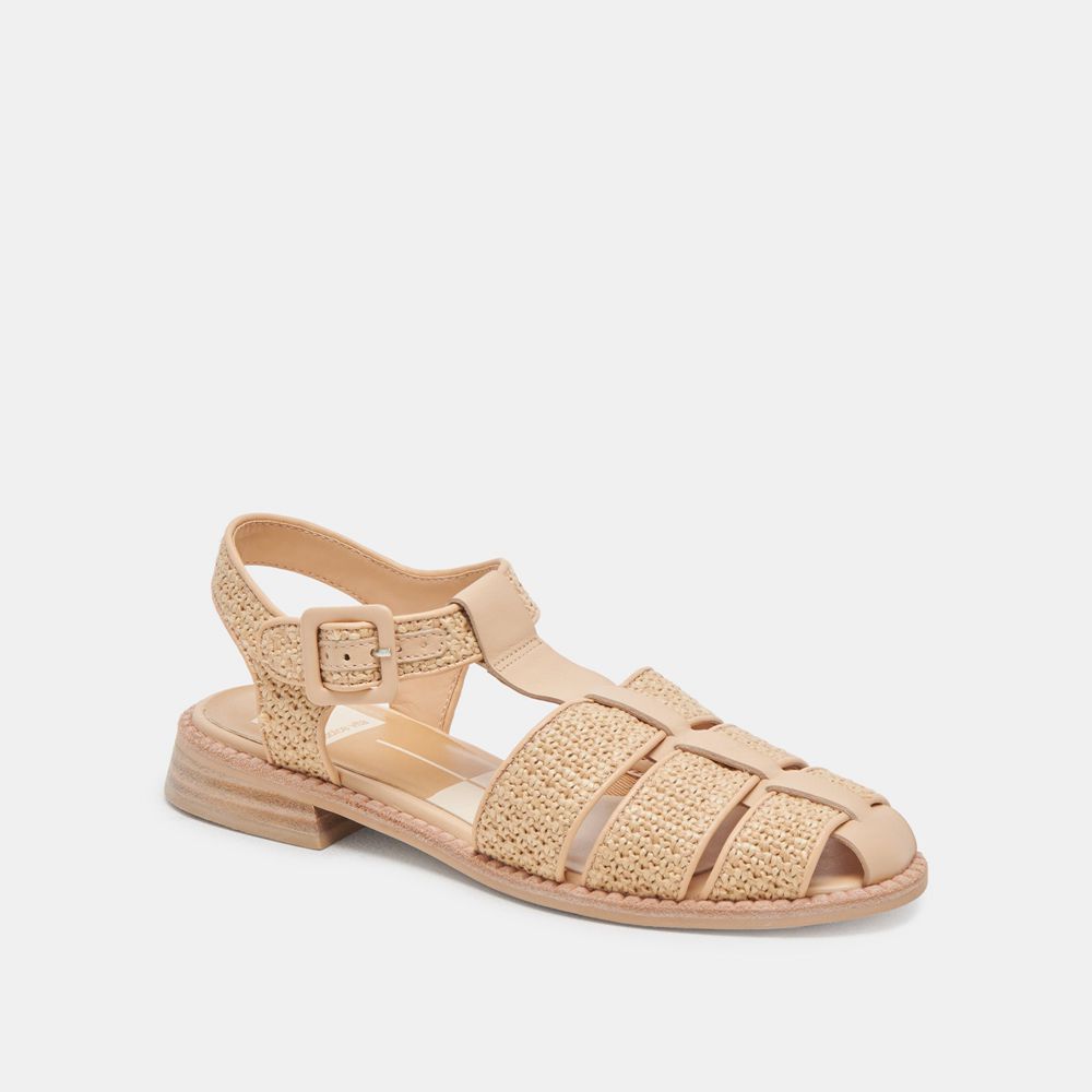 Dolce Vita Holis Raffia Women Sandals Light Brown | US-972301IMX