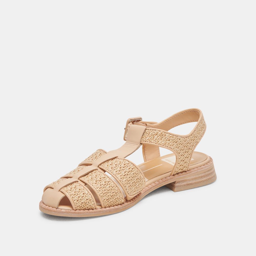 Dolce Vita Holis Raffia Women Sandals Light Brown | US-972301IMX