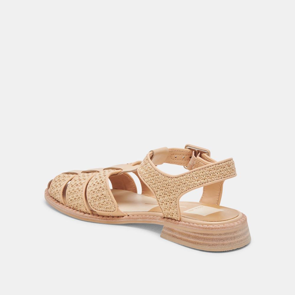 Dolce Vita Holis Raffia Women Sandals Light Brown | US-972301IMX