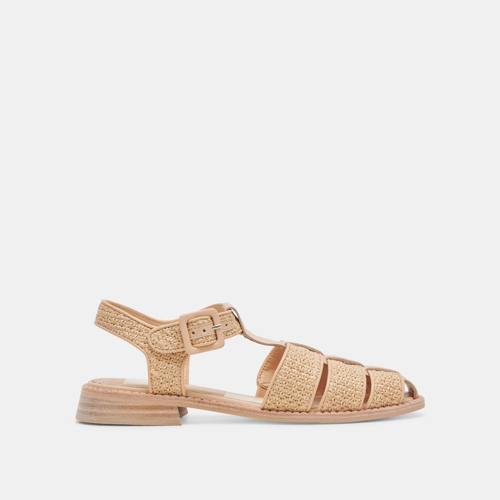 Dolce Vita Holis Raffia Women Sandals Light Brown | US-972301IMX