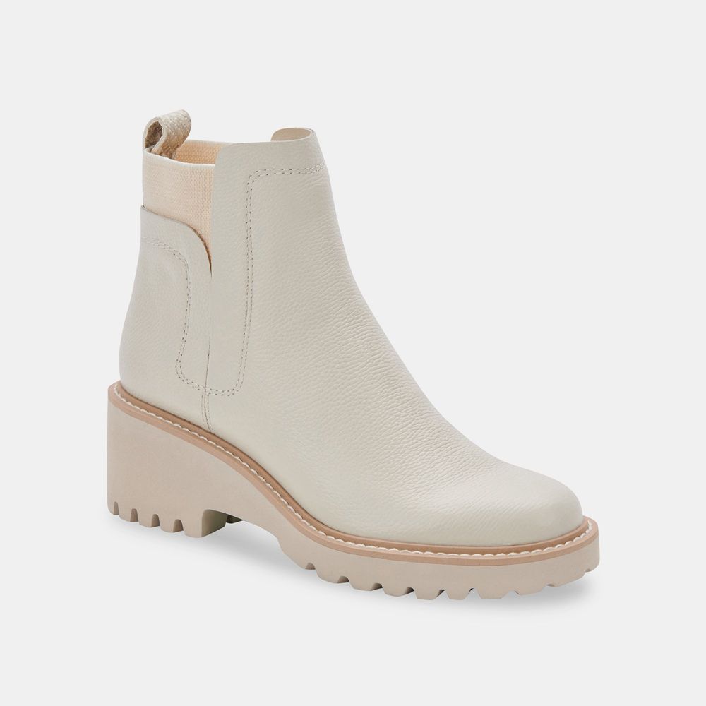 Dolce Vita Huey H2O Leather Women Boots White | US-762308AYP