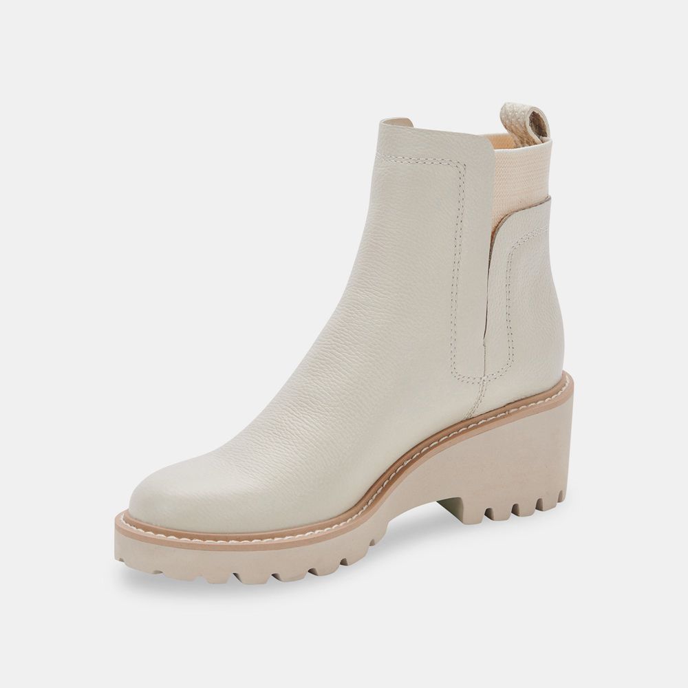 Dolce Vita Huey H2O Leather Women Boots White | US-762308AYP