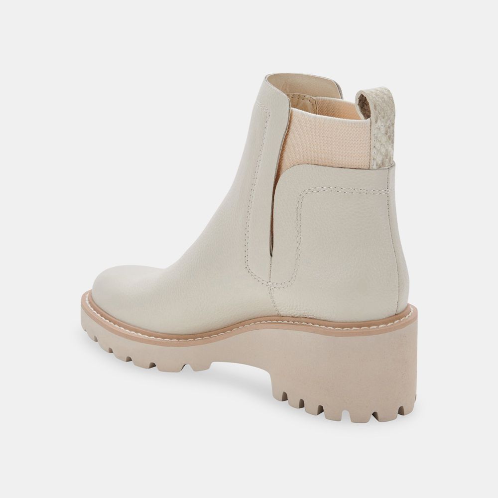 Dolce Vita Huey H2O Leather Women Boots White | US-762308AYP