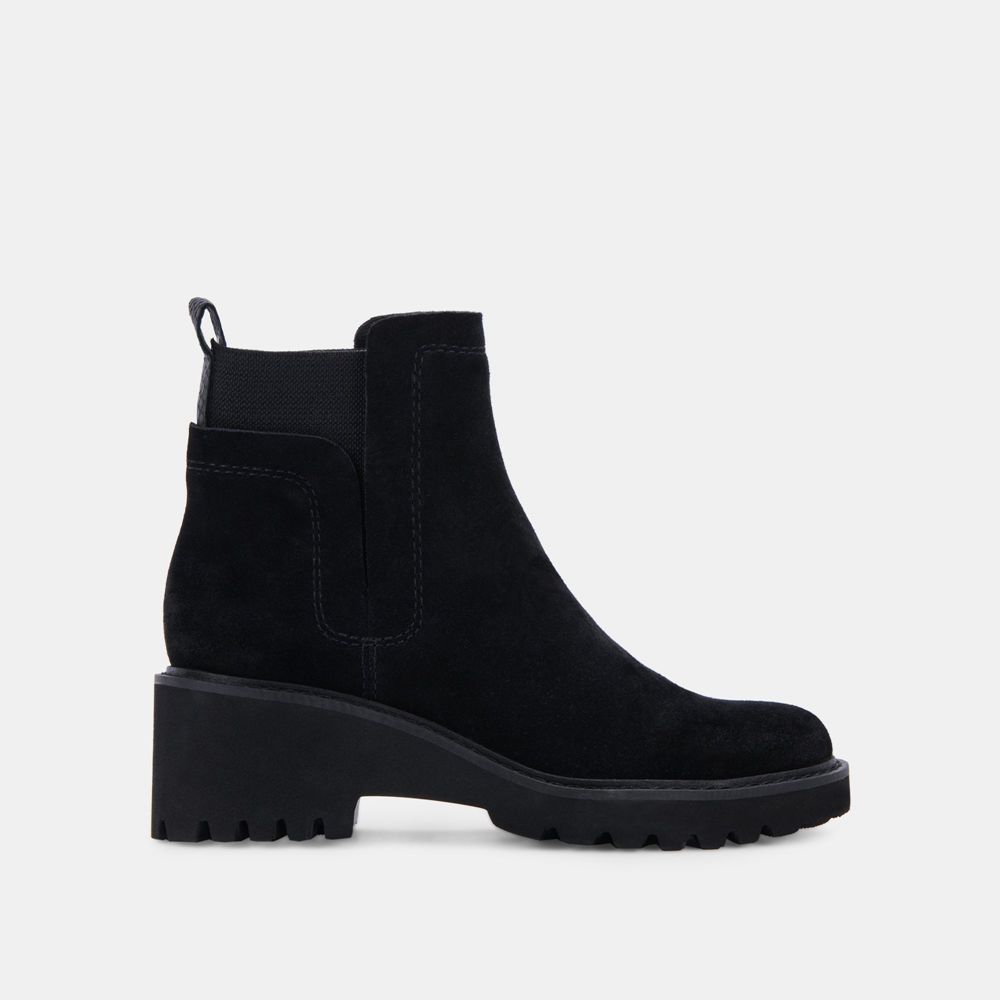 Dolce Vita Huey H2O Suede Women Boots Black | US-589706TDO