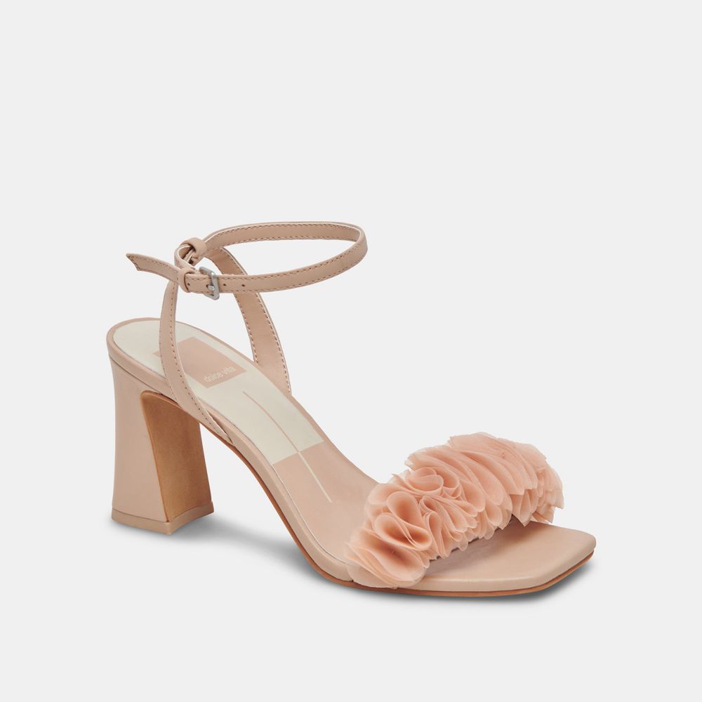 Dolce Vita Iesha Leather Women Heels Beige | US-278316JWB