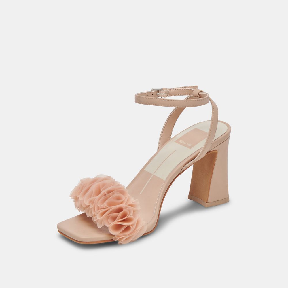 Dolce Vita Iesha Leather Women Heels Beige | US-278316JWB