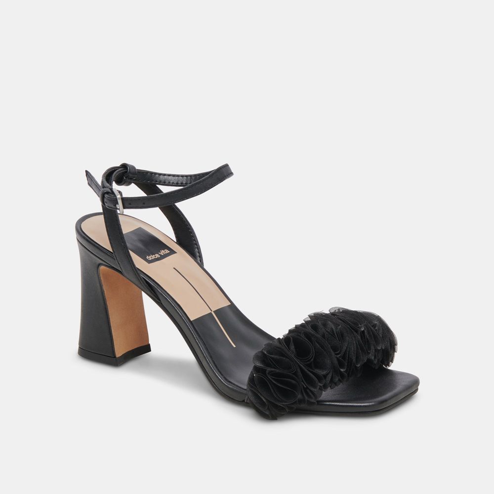 Dolce Vita Iesha Leather Women Heels Black | US-925713ZYI