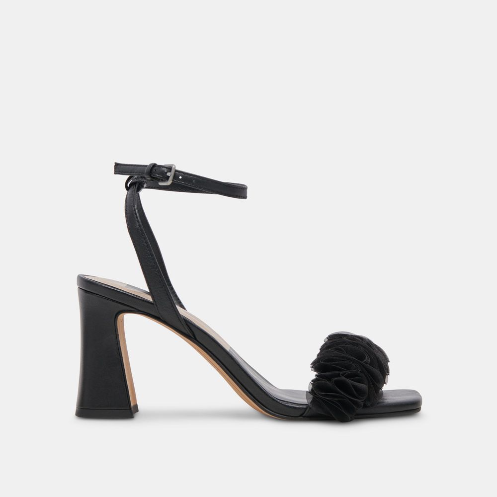 Dolce Vita Iesha Leather Women Heels Black | US-925713ZYI