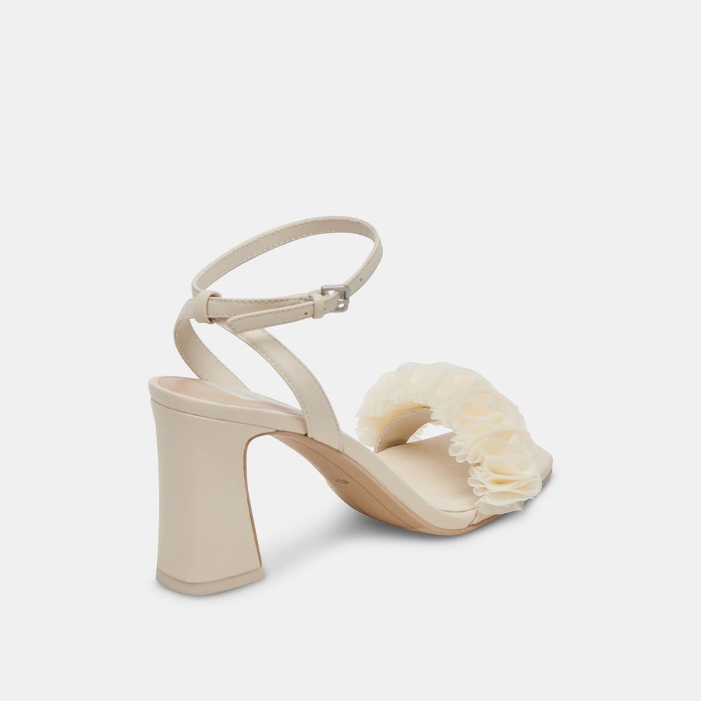 Dolce Vita Iesha Leather Women Heels Cream | US-764305GTJ