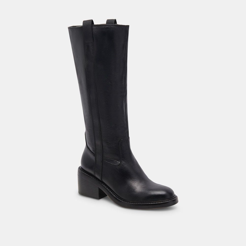 Dolce Vita Illora Leather Women Boots Black | US-942870MWK