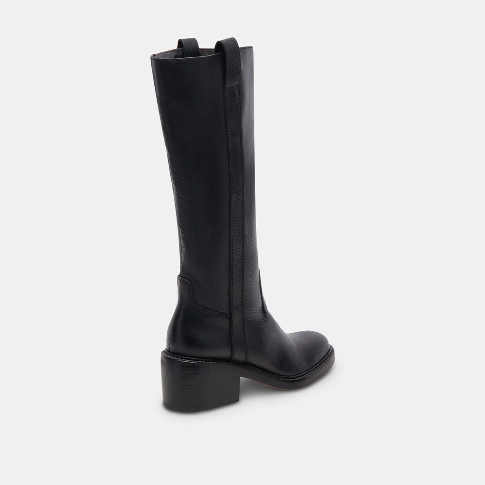 Dolce Vita Illora Leather Women Boots Black | US-942870MWK