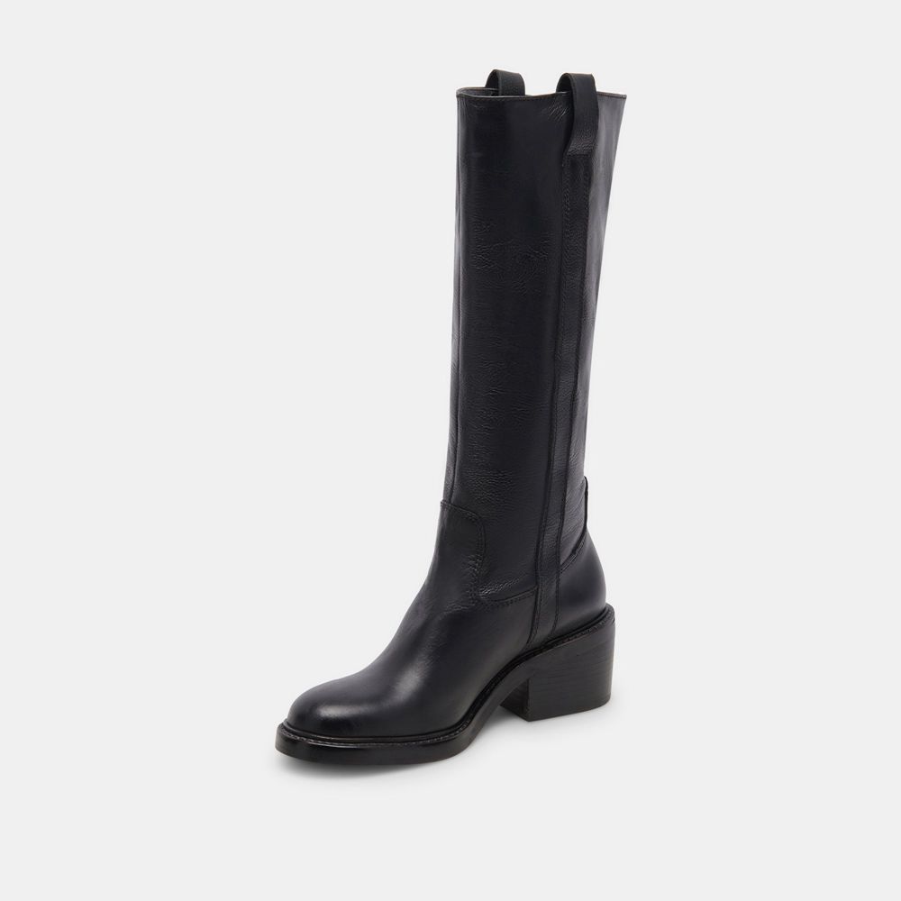 Dolce Vita Illora Leather Women Boots Black | US-942870MWK