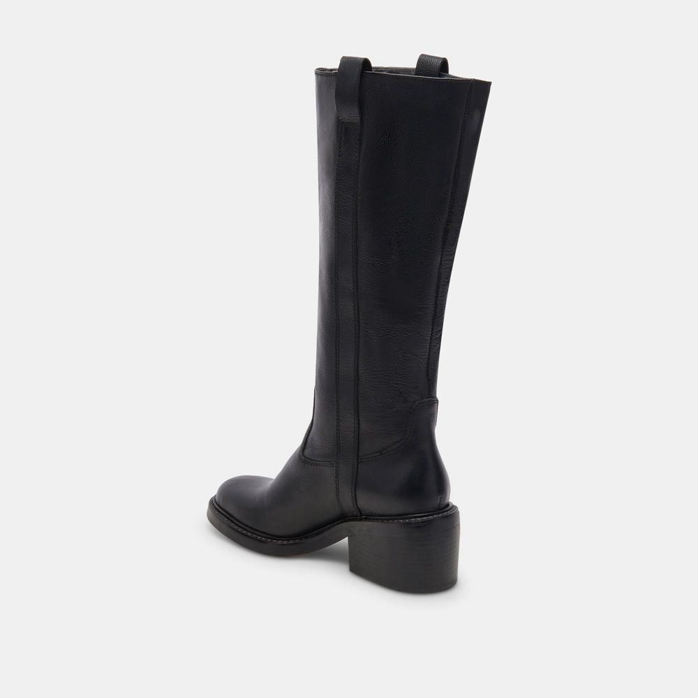 Dolce Vita Illora Leather Women Boots Black | US-942870MWK