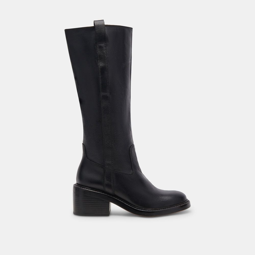 Dolce Vita Illora Leather Women Boots Black | US-942870MWK