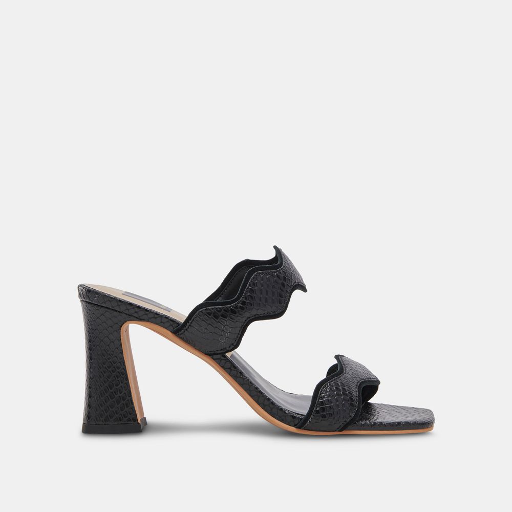 Dolce Vita Ilva Leather Women Heels Black | US-287596XZI