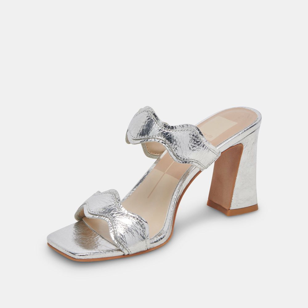 Dolce Vita Ilva Leather Women Heels Silver | US-914320COG