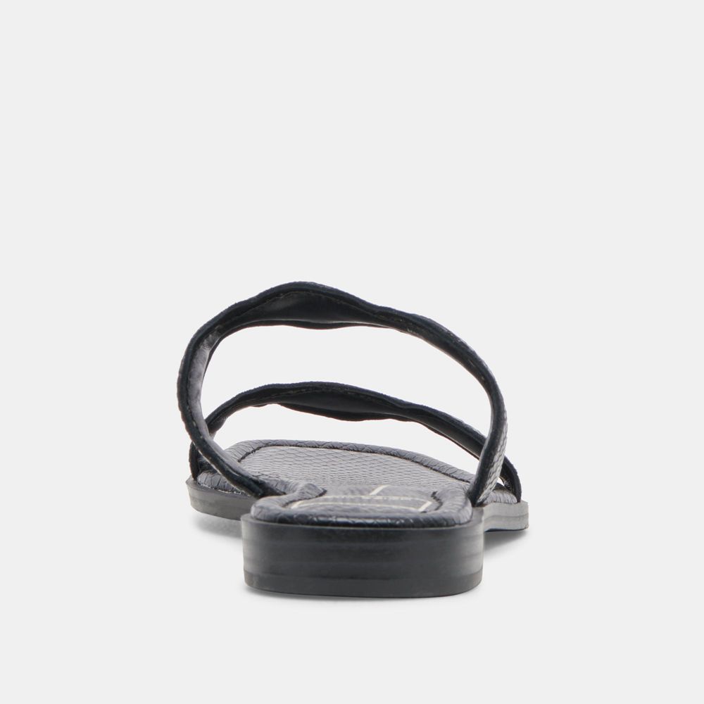 Dolce Vita Ilva Leather Women Sandals Black | US-096387OTG